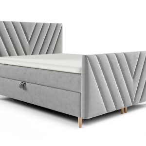 Doppel-Boxspringbett mit Holzfüßen Aveline Plus