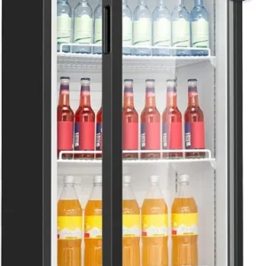 Bomann Kühlschrank mit Glastür, Getränkekühlschrank, Umluftventilator, 30 kg, 0 °C, 10 °C, Ohne Gefrierfach