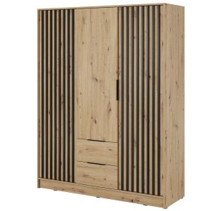 Kleiderschrank DELY 3D 150 cm ohne Spiegel, drei Farboptionen