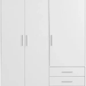 FORTE Jupiter Schrank 140 150, Kleiderschrank, Drehtürenschrank, 5 kg, 8 kg, 79,5 cm, Kunststoff, Schwarz