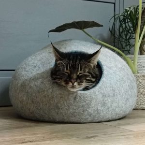 Designer Two Color Cat House - Premium Pet Bed